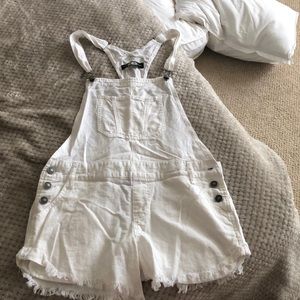 White linen overalls